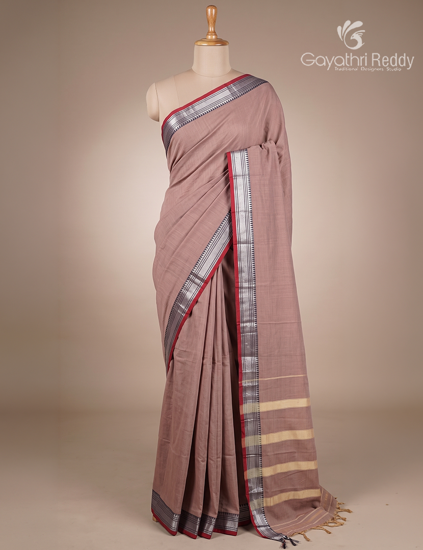 Pure Narayanpet Cotton Saree in Beige
