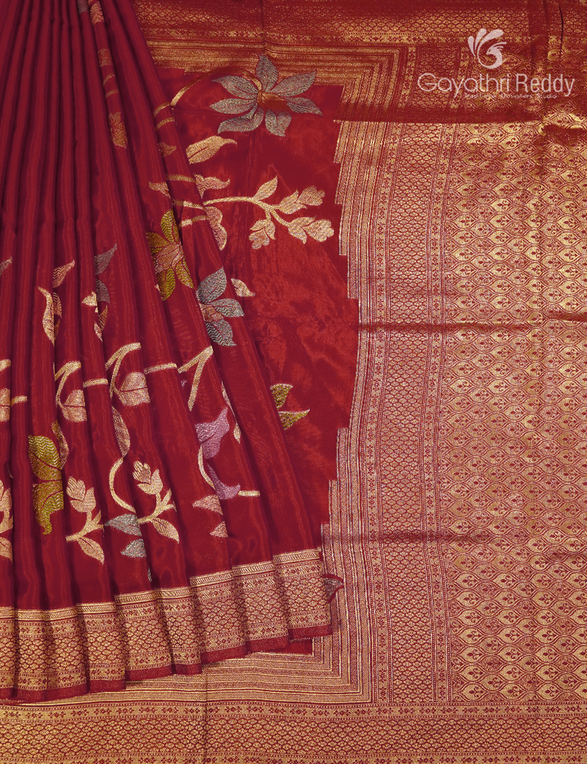 Pure Satin Silk Saree in Red