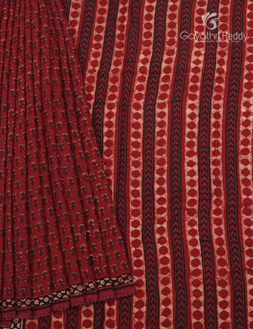 Pure Modal Silk Fancy Saree in Rust Red