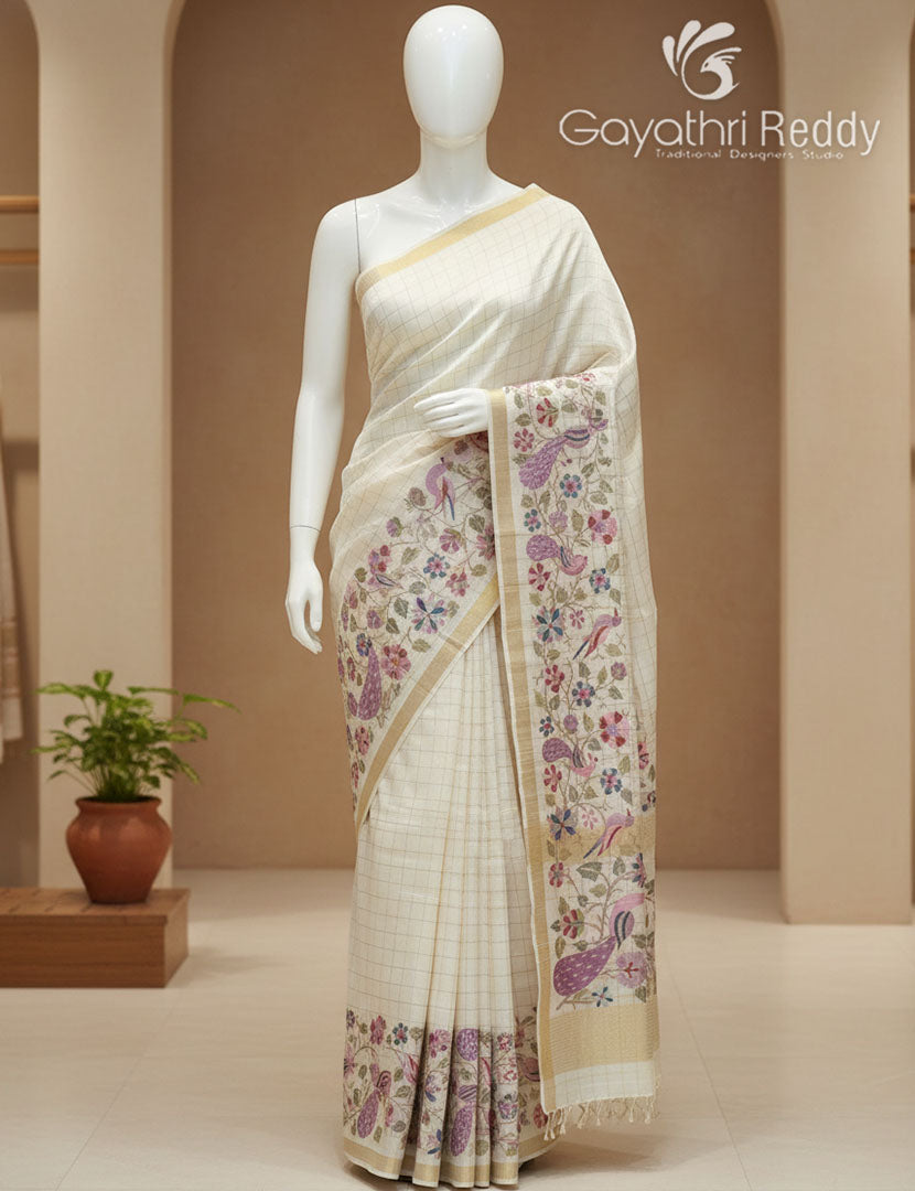 KHADI SILK WORK SAREE-KSW74