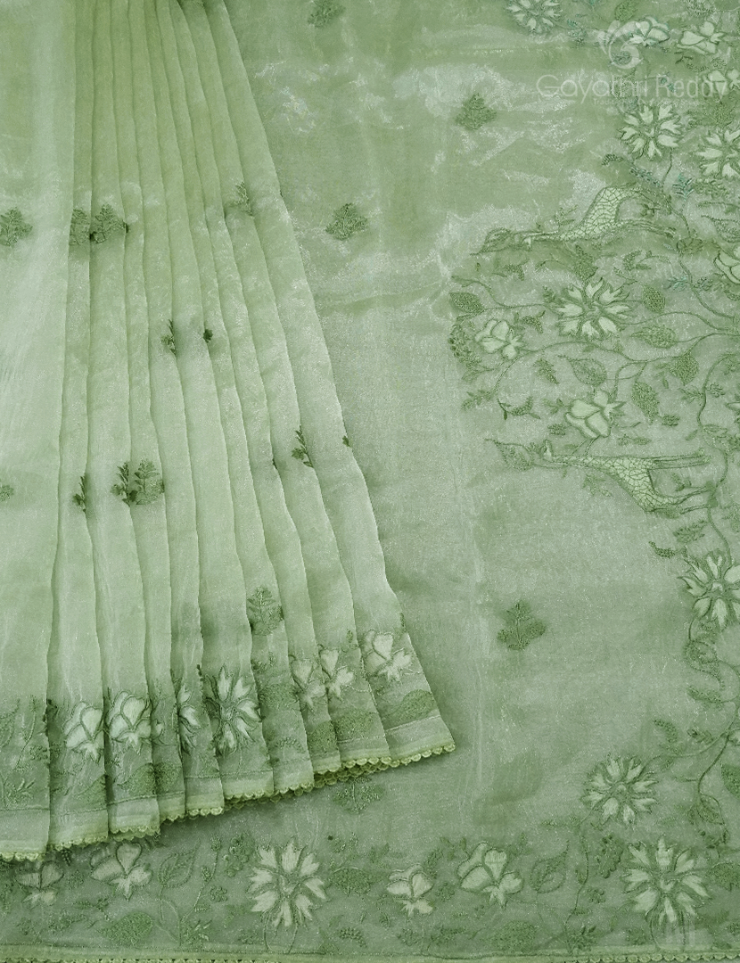 GLASS ORGANZA HANDWORK SAREE-FO714