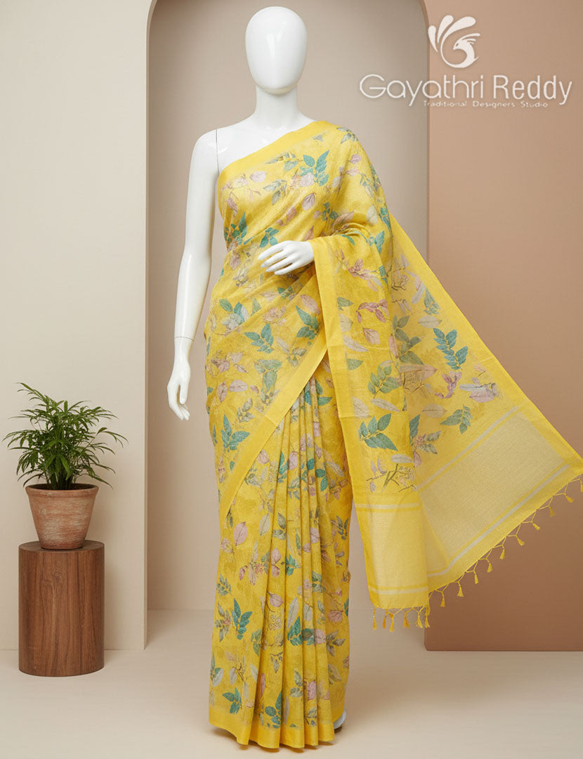 PURE LINEN SAREE-L1428