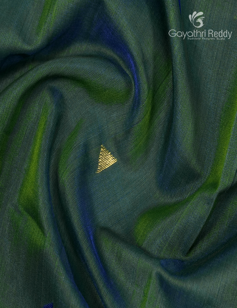Pure Chanderi Sico Saree in Moss Green