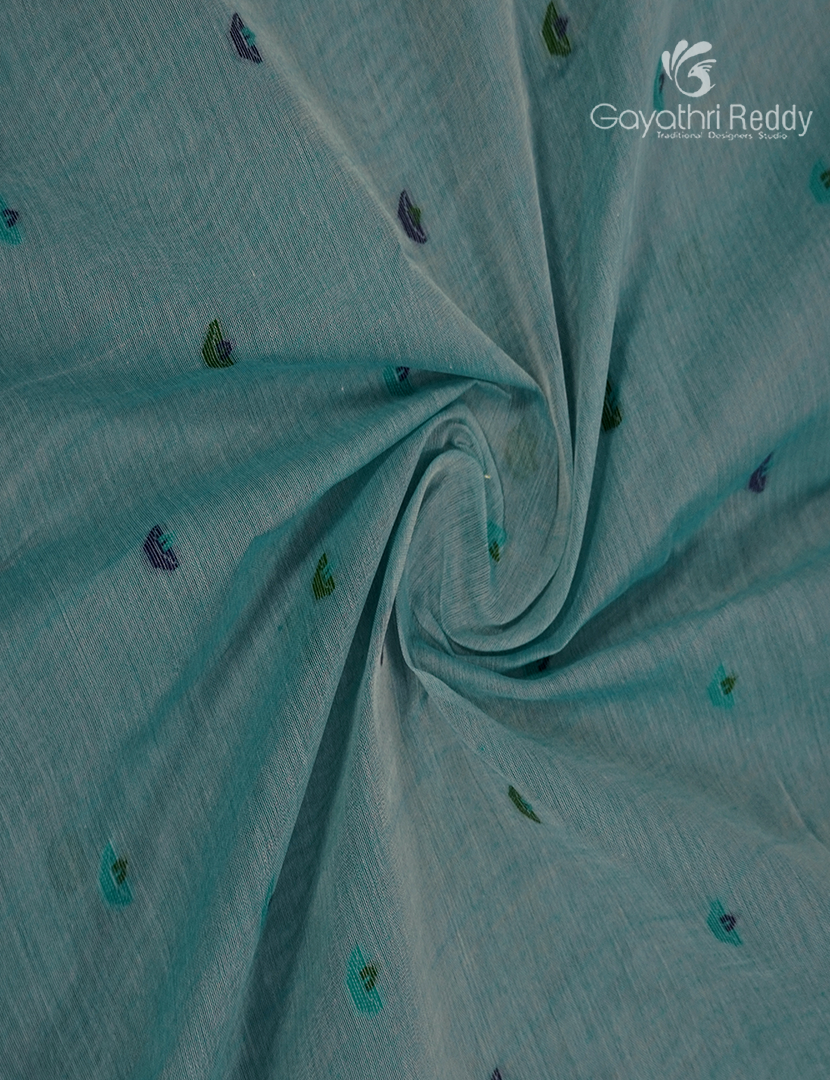 Jamdani Cotton Saree in Light Blue