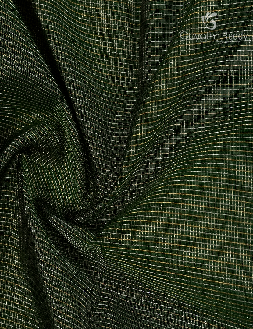Pure Kanchipuram Sico Saree in Bottle Green
