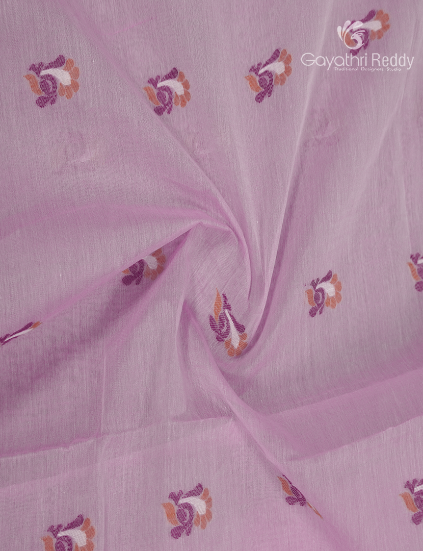 Jamdani Cotton Saree in Baby Pink
