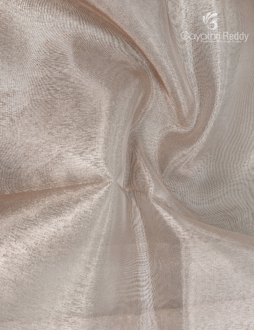 Semi Tissue Gadwal Saree in Cream and Red