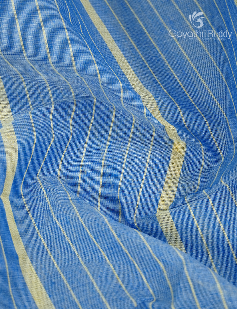 Pure Handloom Cotton Saree in Powder Blue