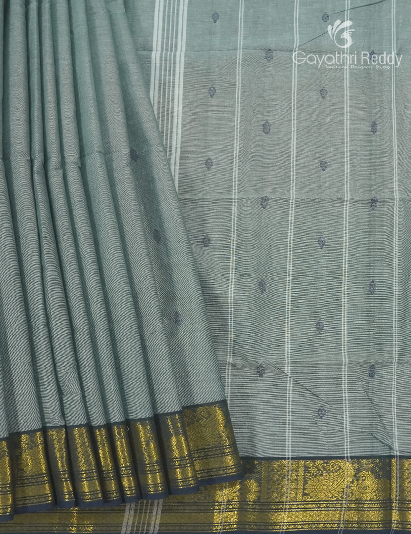 Pure Handloom Cotton Saree in Grey