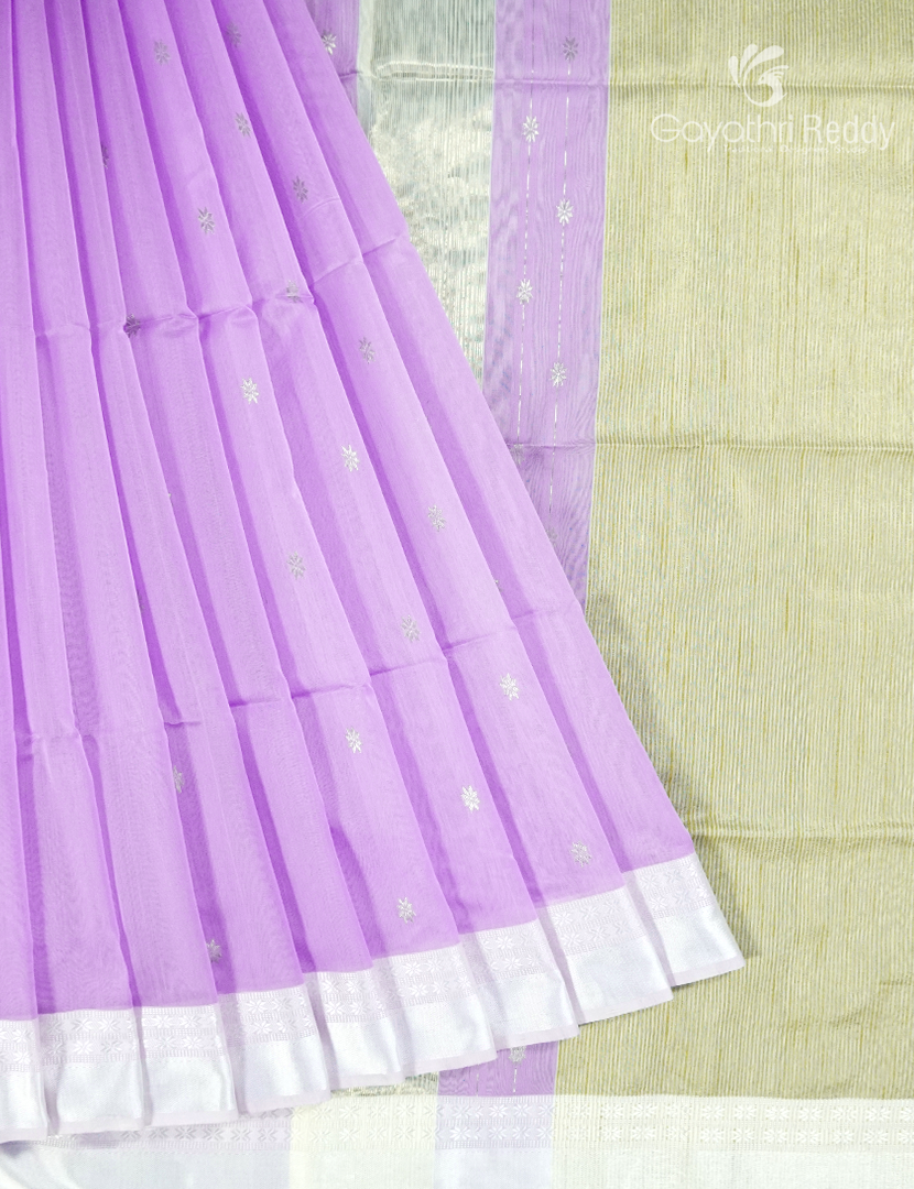 Pure Chanderi Sico Saree in Lavender