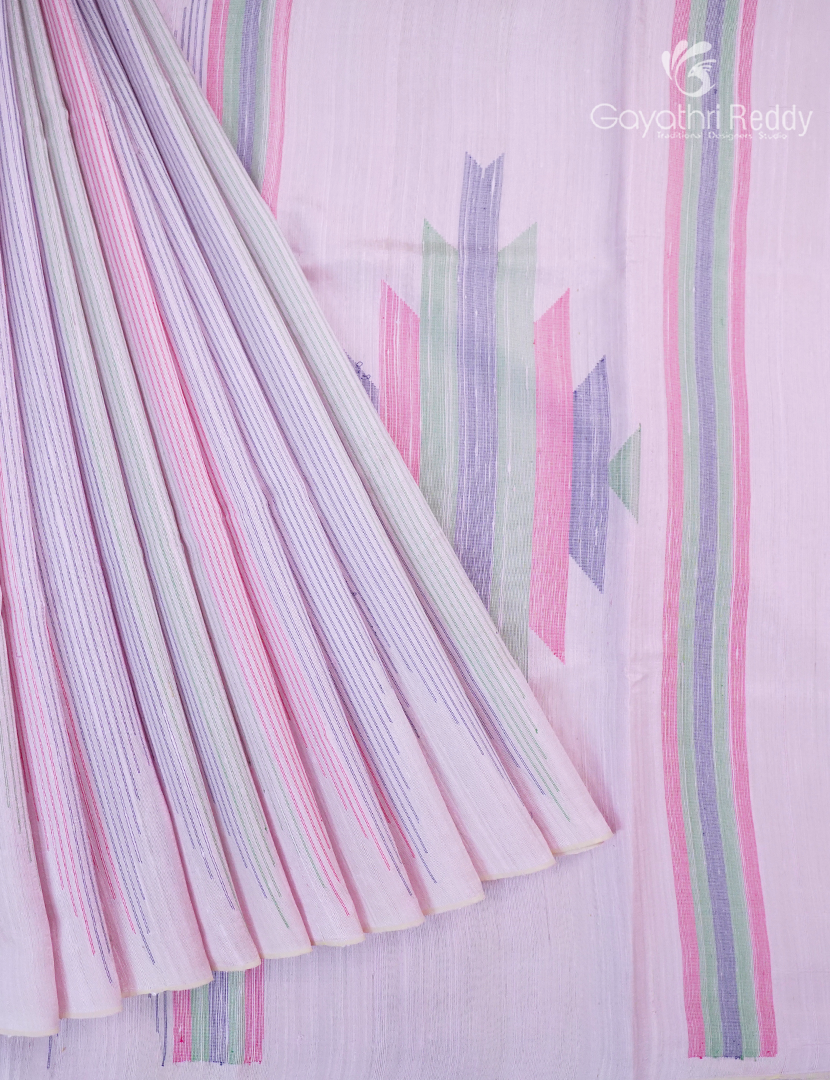 Pure Khadi Pattu Saree in Pastel Lavender