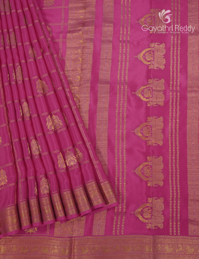 Pure Mysore Silk Saree in Rose Pink