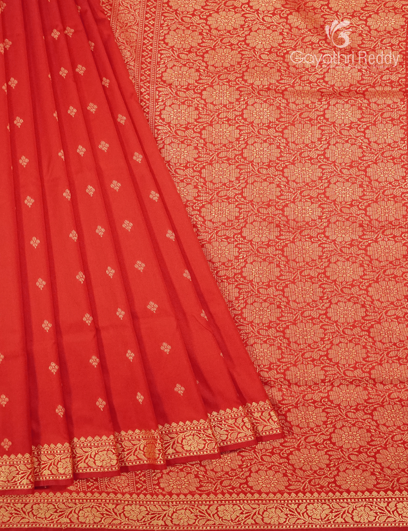 Semi Katan Silk Saree in Red
