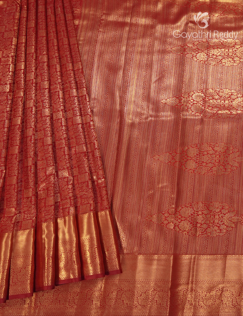 Semi Kanchipuram Silk Saree in Red