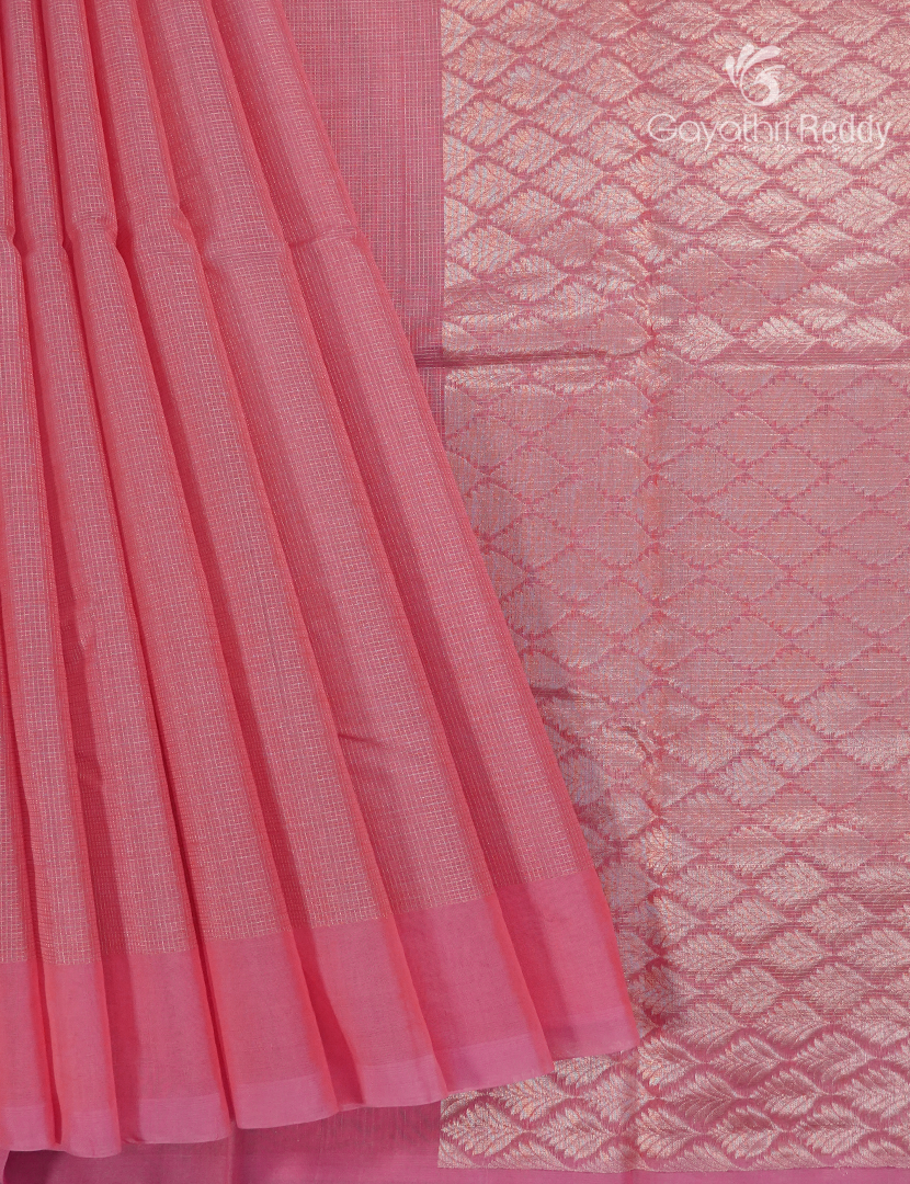 Pure Kanchipuram Sico Saree in Blush Pink