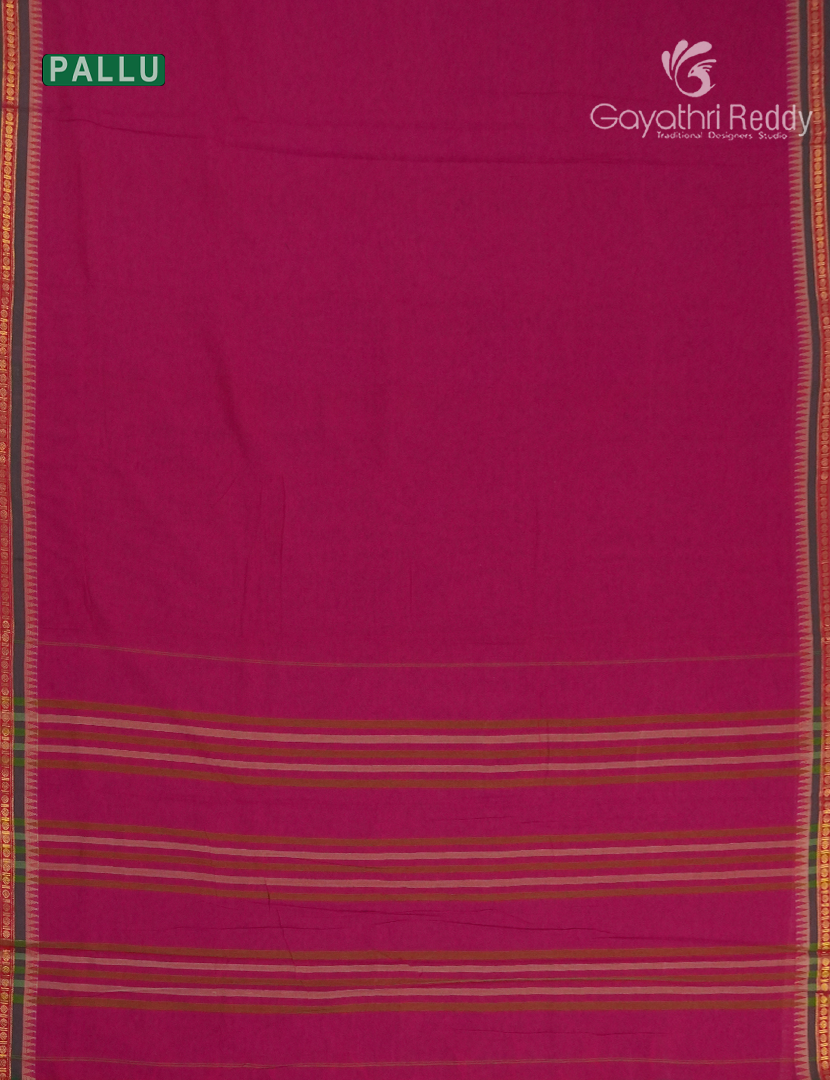 Pure Narayanpet Cotton Saree in Rani Pink