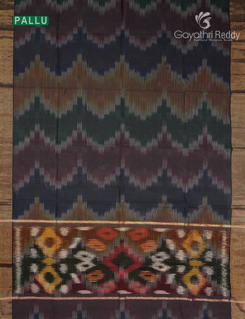 Semi Ikat Sico Saree in Grey