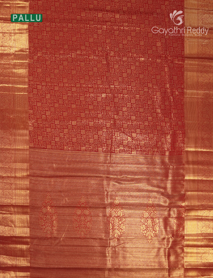 Semi Kanchipuram Silk Saree in Red