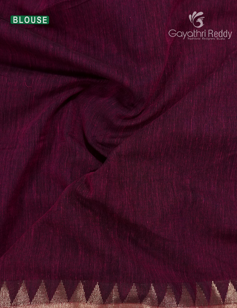 Jamdani Cotton Saree in Deep Rama Blue