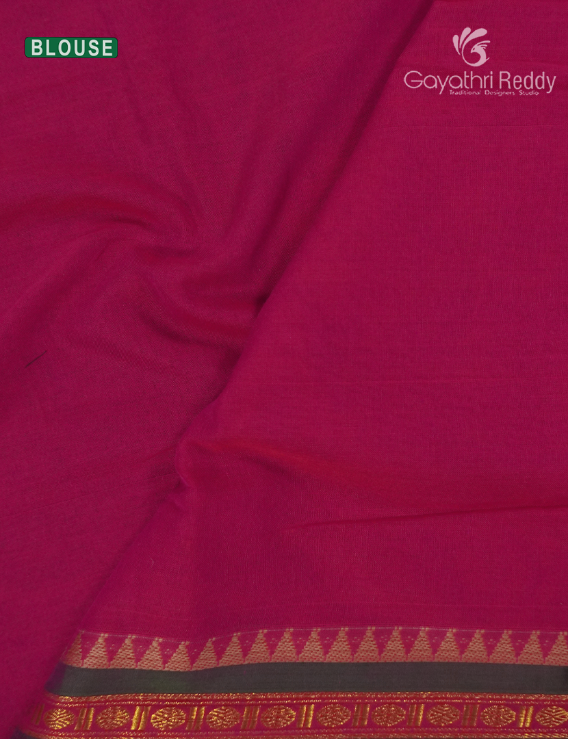 Pure Narayanpet Cotton Saree in Rani Pink