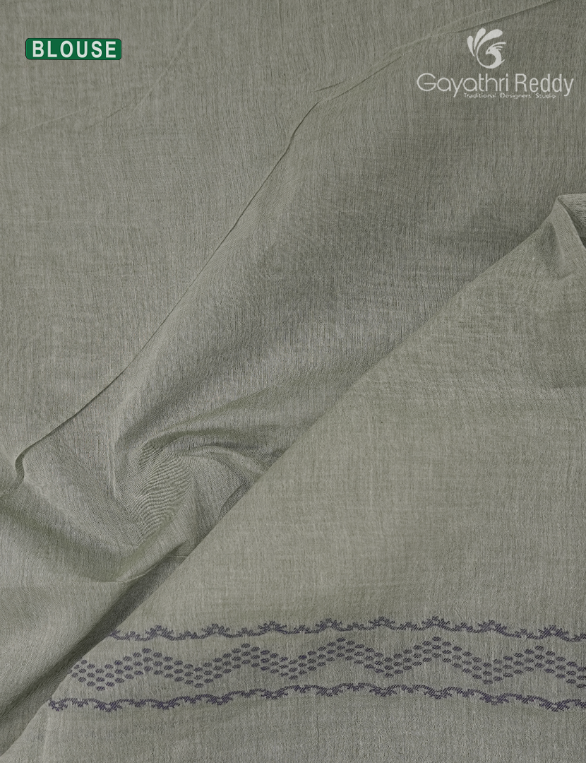 Jamdani Cotton Saree in Sage Green