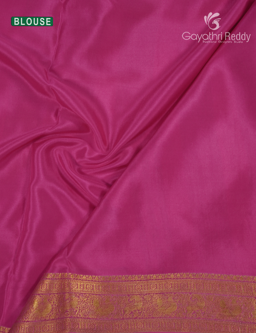 Pure Mysore Silk Saree in Rose Pink
