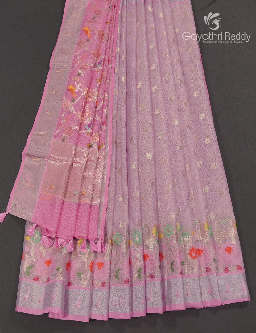Banaras Kota Lehanga Set in Lavender and Baby Pink
