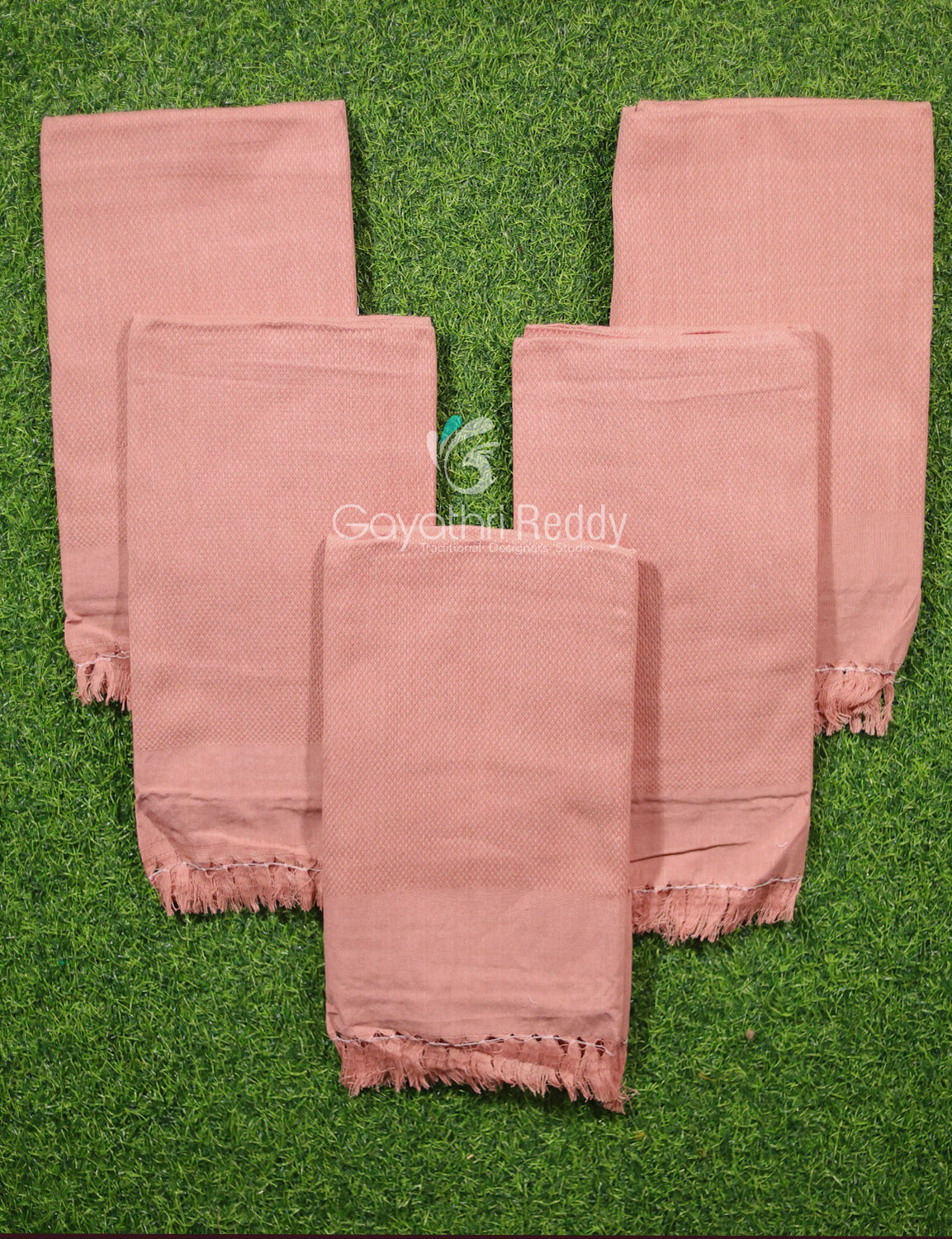 COTTON TOWELS-BCT21 (SET OF 5 TOWELS PEACH COLOUR)