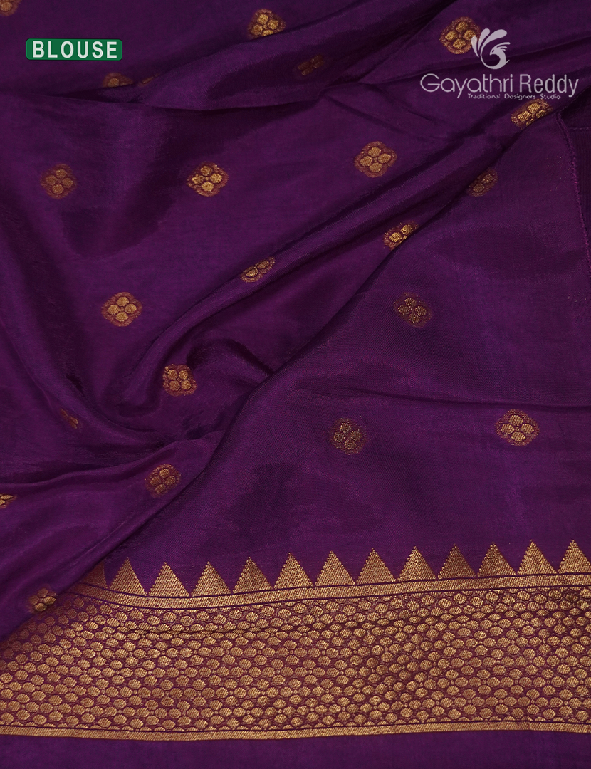 Pure Satin Silk Saree in Purple
