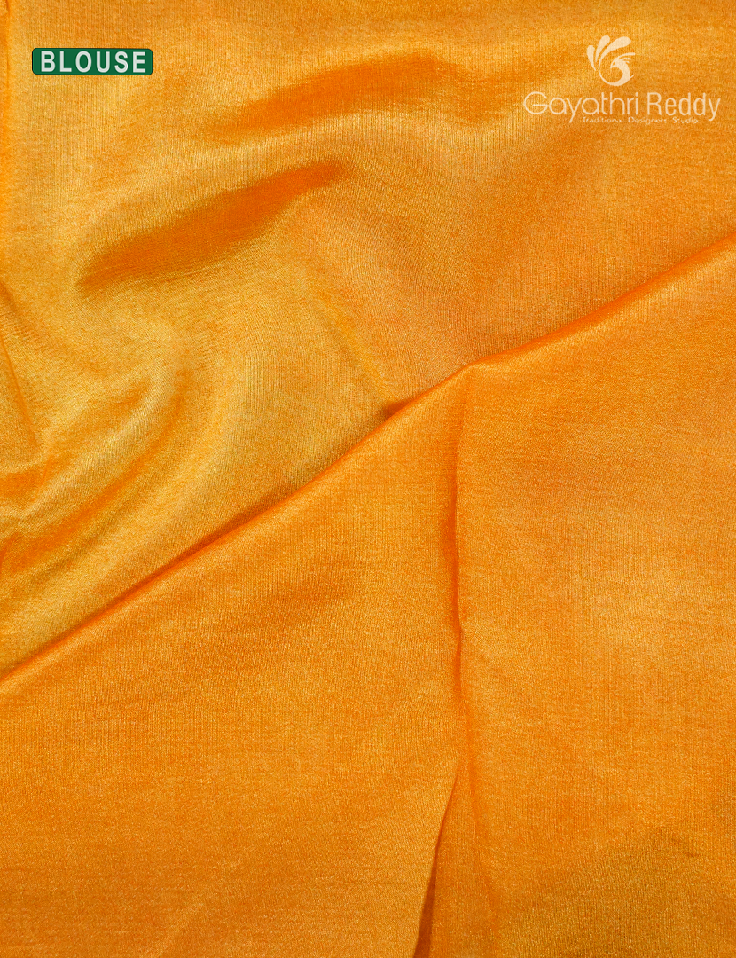 Semi Tussar Silk Saree in Deep Sandalwood Yellow