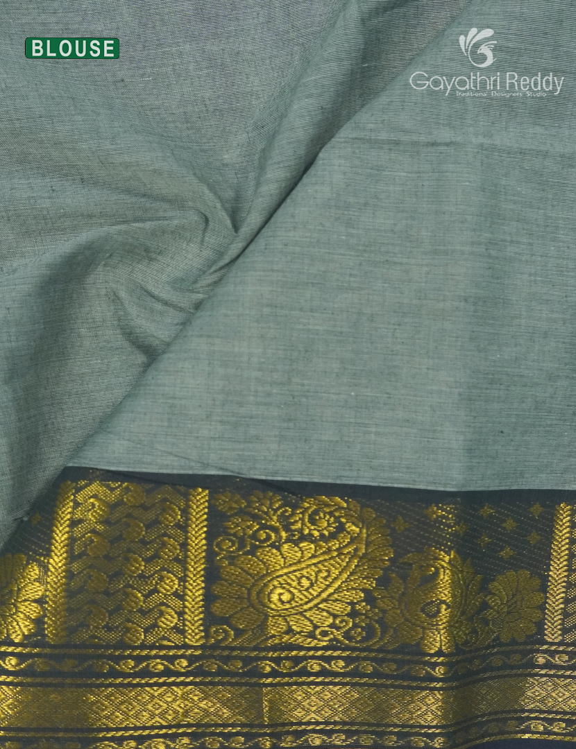 Pure Handloom Cotton Saree in Grey