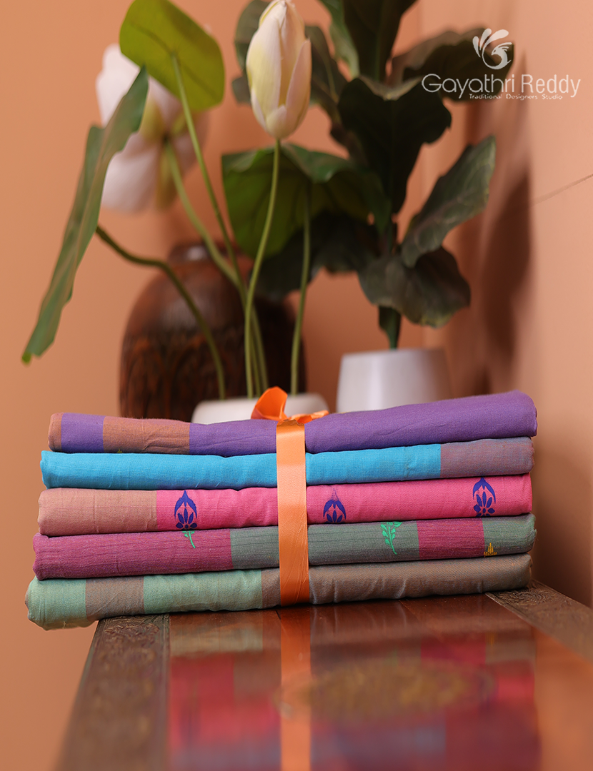 Silk Cotton Sarees Combo ( Set of 5 )