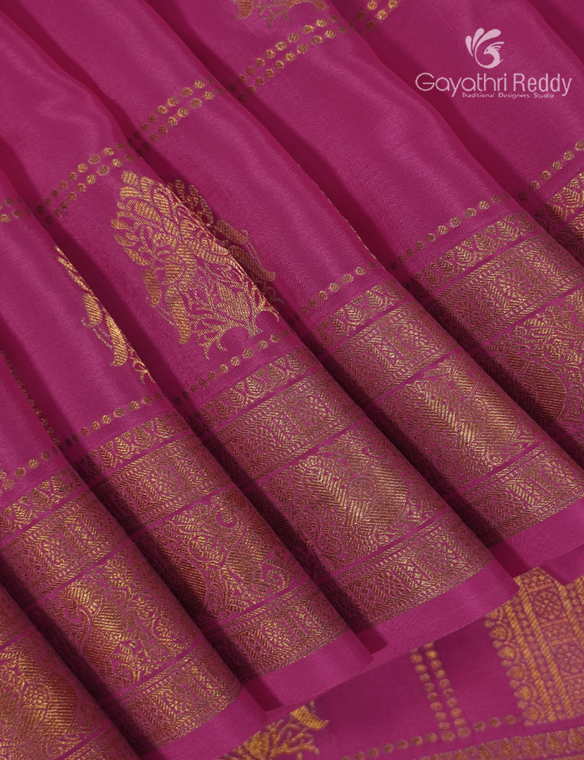 Pure Mysore Silk Saree in Rose Pink