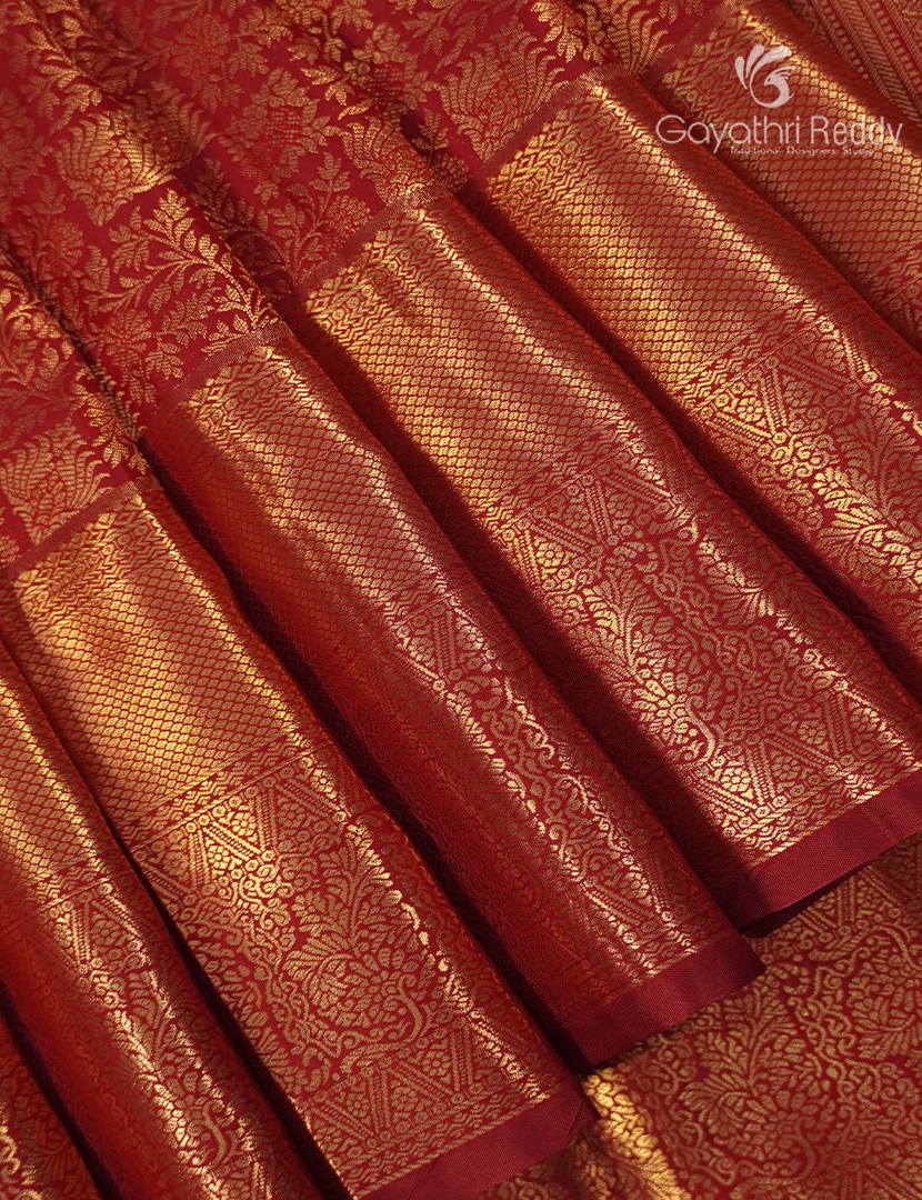 Semi Kanchipuram Silk Saree in Red