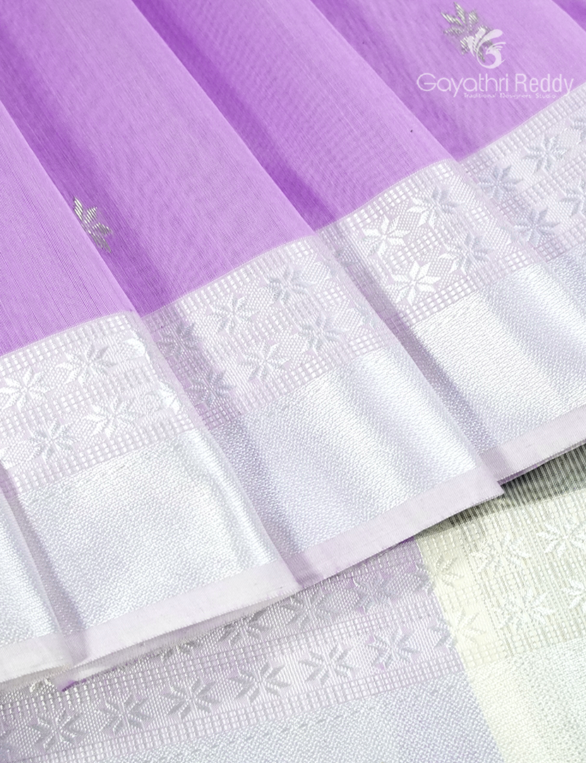 Pure Chanderi Sico Saree in Lavender