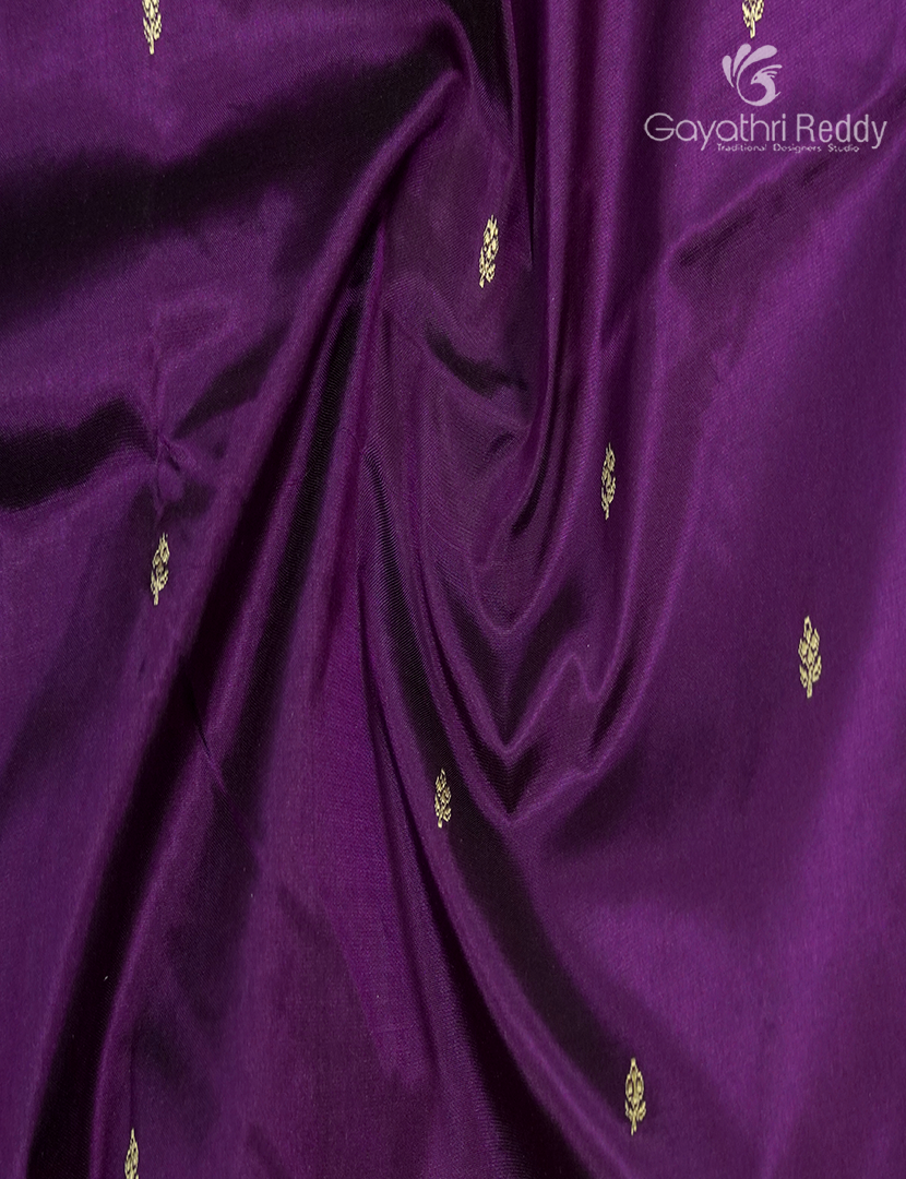 Pure Valkalam Silk Saree in Deep Purple