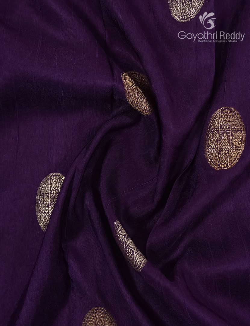 Semi Mysore Crepe Saree in Purple
