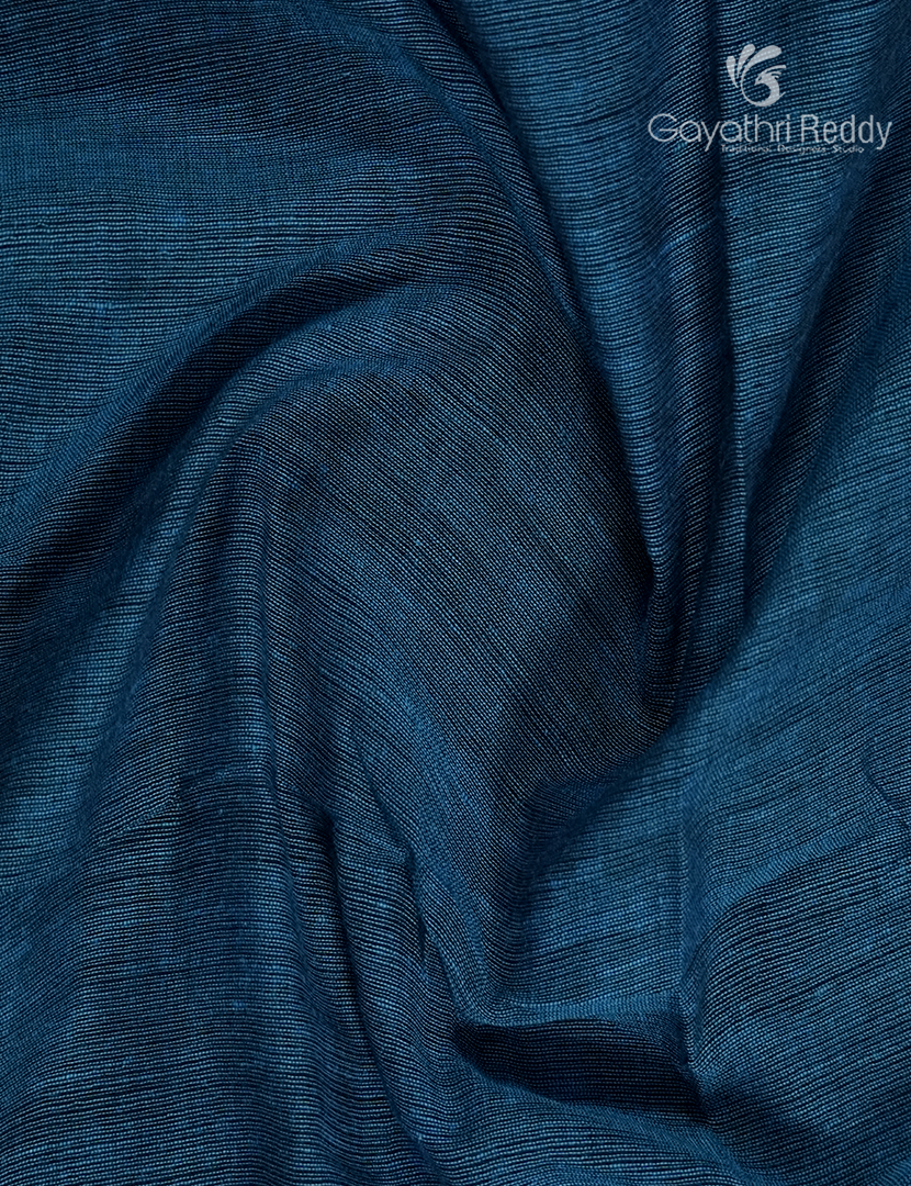 Jamdani Cotton Saree in Deep Rama Blue