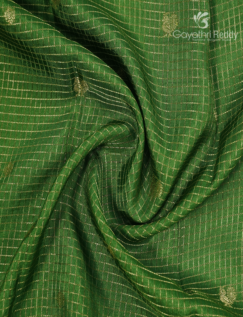 Semi Mysore Crepe Saree in Parrot Green