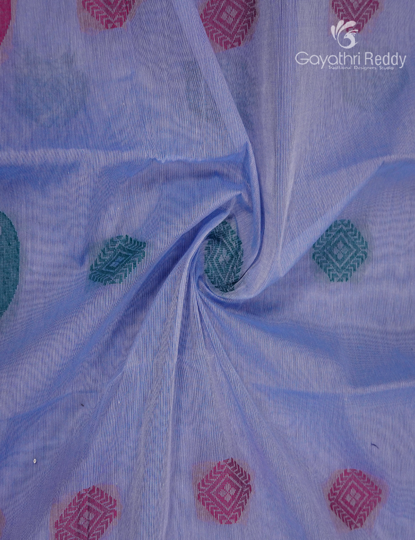 Pure Kanchi Cotton Saree in Powder Blue