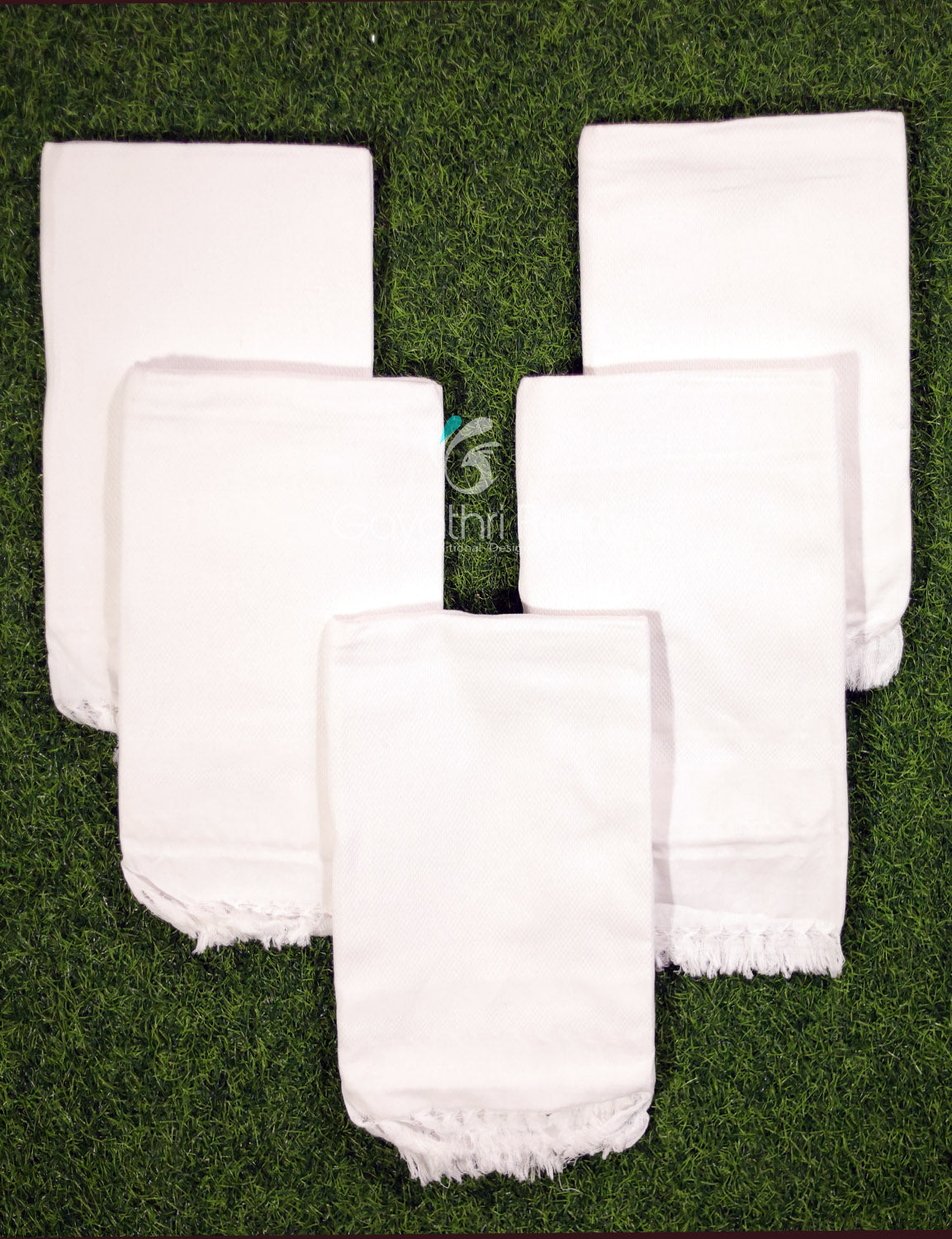 COTTON TOWELS-BCT22 (SET OF 5 TOWELS WHITE COLOUR)