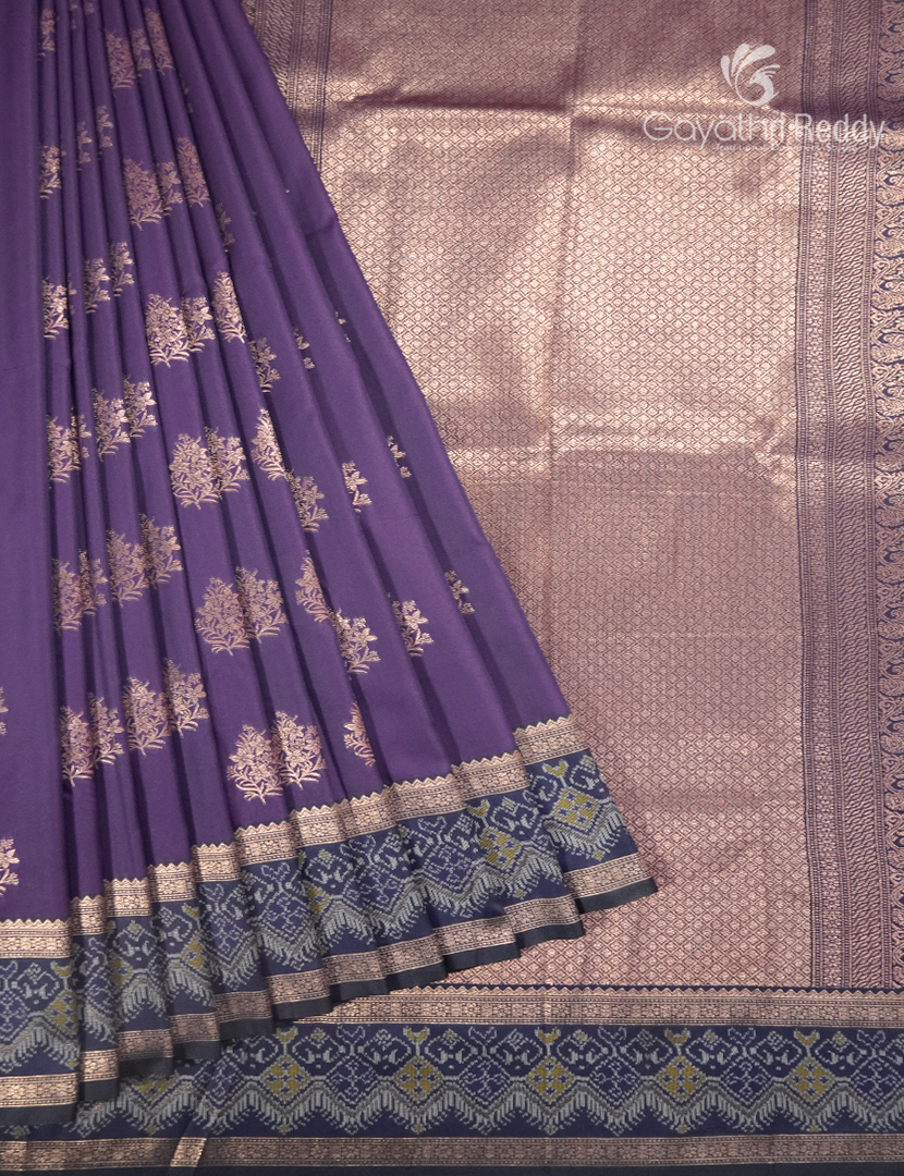 Semi Kanchipuram Art Silk Saree in Electric Purple