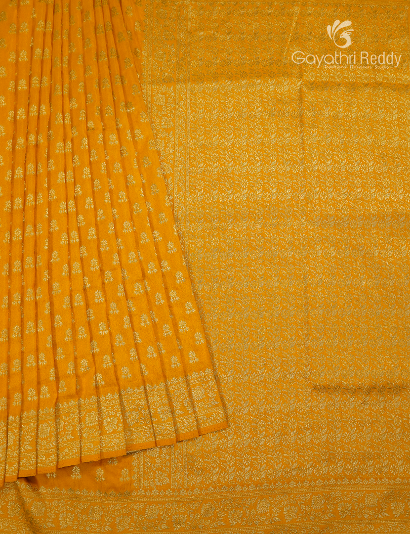 Banaras Georgette Saree in Golden Yellow