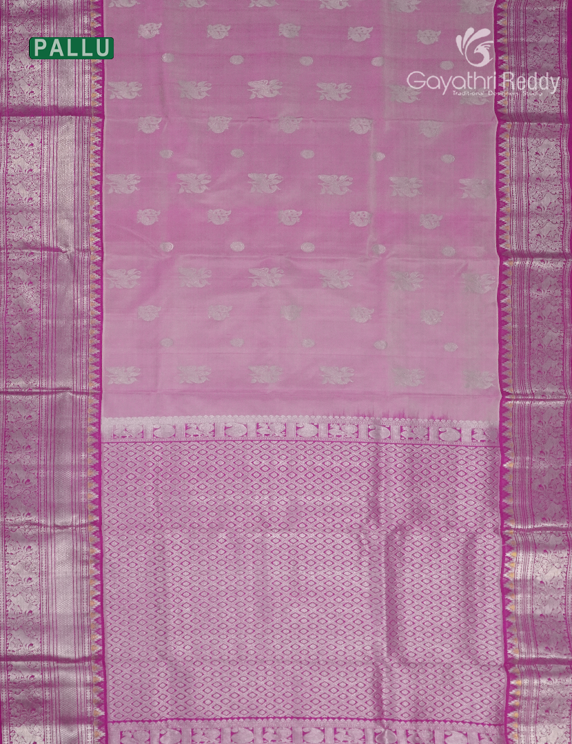 Pure Venkatagiri Silk Saree in Baby Pink and Deep Pink