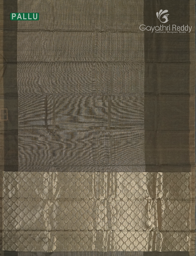 Pure Kanchipuram Sico Saree in Deep Olive Brown