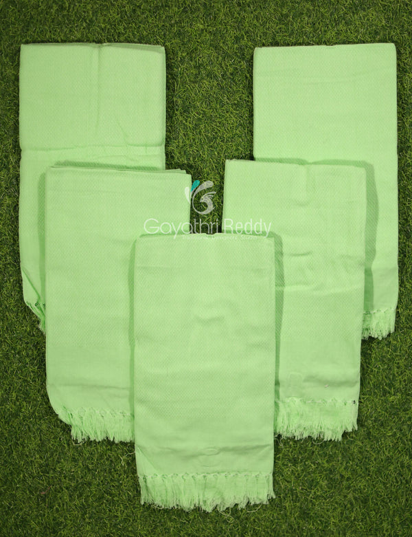 COTTON TOWELS-BCT19 (SET OF 5 TOWELS PISTA GREEN COLOUR)