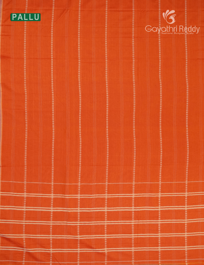 Pure Narayanpet Cotton Saree in Orange
