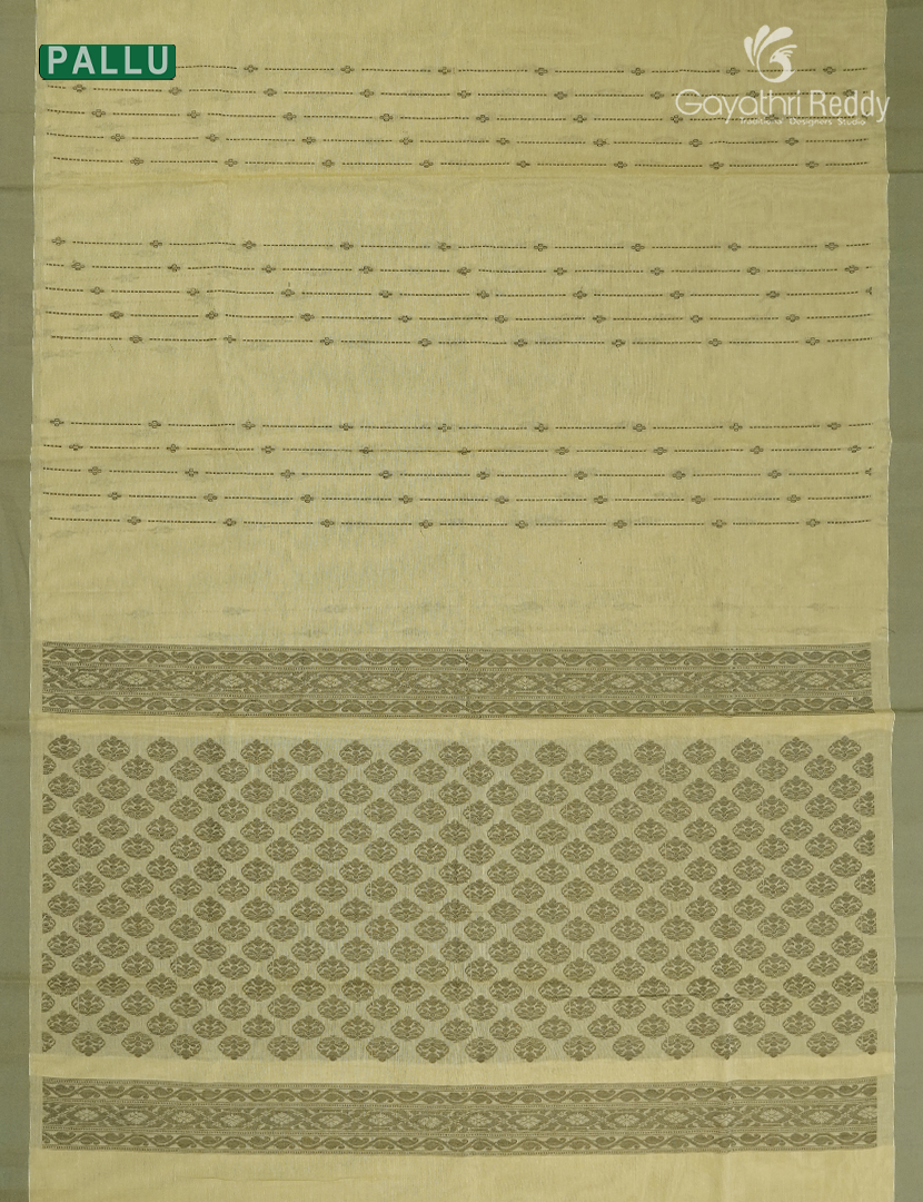 Pure Kanchi Cotton Saree in Leaf Green