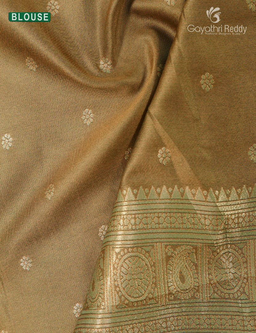 Semi Kanchipuram Art Silk Saree in Light Mehendi Green