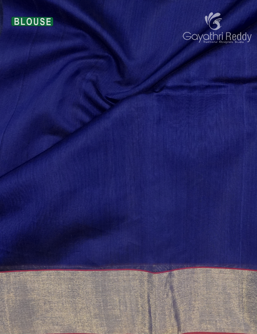 Pure Chanderi Sico Saree in Deep Blue